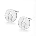 Produktbild Yipianyun 925 Sterling Silber Ohrringe Schlichte Und Stilvolle Runde Pinguin Ohrstecker Persönlichkeit Temperament Schmuck Geschenk Für Frauen,Silber