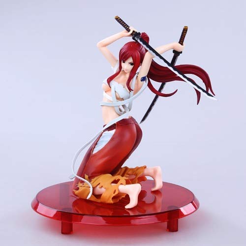 QDCFY Fairy Tail Anime ModèLe Erza Scarlet S Class Magic Leader FéE Reine Dressing Magic Clear Heart VêTements avec PièCes Interchangeables Deux Yuan ChâSsis Ornement PVC MatéRiel 18cm