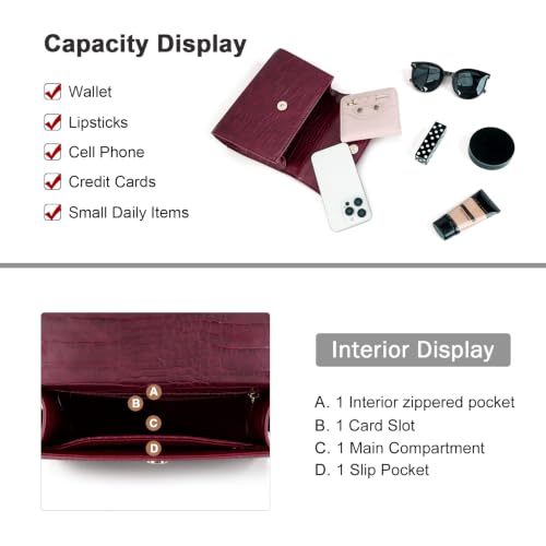 Image of Gladdon Small Crossbody Purse for Womens Trendy Ladies Top Handle Shoulder Bags(S: 5.12''x 7.87''x 2.56'')