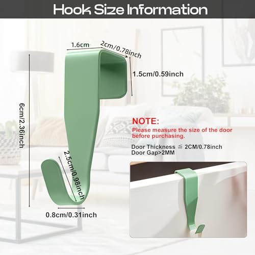 GOTRUST Bunte Türhaken zum Einhängen, 12er Garderobenhaken Außen Haus, Metall Kleiderhaken Tür Bunt Metallhaken, Fensterhaken aus Edelstahl Schranktüren für Schranktür und Zimmertür