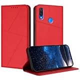 Rfvzubemok Compatible with Honor 8X (2018),Compatible with Honor 8X (2018) Cover, Magnetic Closure Wallet Phone Flip Kickstand Case Red
