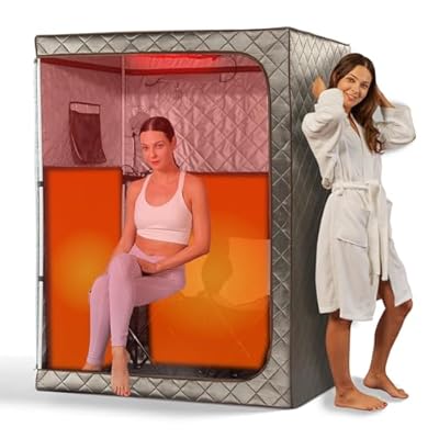 TaTalife Portable 1 Personl Infrared Saunas, Full Spectrum Infrared Sauna, Full Size Large Space Spa, 2 Portable Upgrade Chair, Full Body Home Sauna Spa