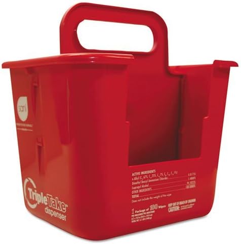 NIC924BKT1 - Nice-pak Triple Take Table Turners Wipes Dispenser, Red by Nice Pak