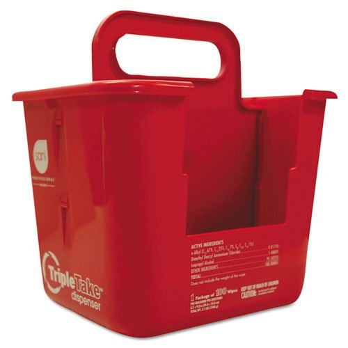 NIC924BKT1 - Nice-pak Triple Take Table Turners Wipes Dispenser, Red by Nice Pak