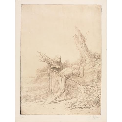 ArtDirect The Fagot Makers (c. 1857–1911) Unframed Art Print Giclee Poster by Alphonse Legros - Ready for Framing with Customization Sizes 8x10, 11x14, 15x20, 24x32, 36x48 and 45x60 inches