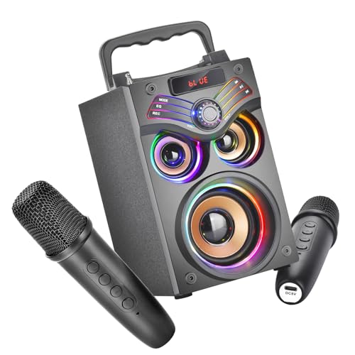 SUPNIU Cassa Bluetooth Portatile, 15W Potente, Luce RGB, Microfono, BassUp, Speaker Bluetooth Portatile per Esterno (IT-H77-2MIC)