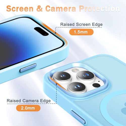 Image of YENAPOON for iPhone 14 Pro Case, Matte Magnetic Phone Case, Light Blue
