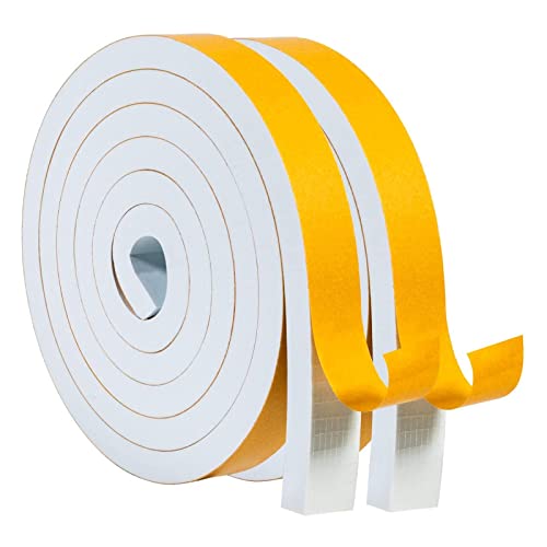 MAGZO Foam Weather Seal Strip 3/4" W X 3/8" T Sound Proof Window Insulation Seal Strip Total 13 Ft Long 6.5ft x 2 Rolls