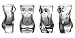 Shot Glass Set (4-Piece Set) Crystal, Women Shaped Custom Design | Bachelor or Bachelorette Party Drinks | Tequila, Vodka, Whiskey, Bourbon | Funny, Durable Style (FemaleV2)