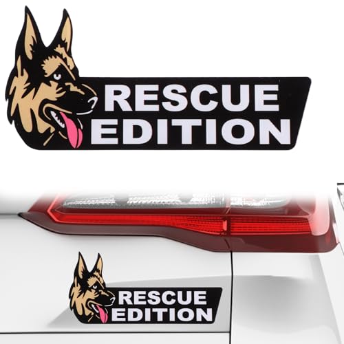Image of 3D Dog Edition Car Badges, Acrylic Cute Dog Exterior Emblems Badge Laser Cutting Emblem for Car Truck Rv Boat Exterior Decoration(German Shepherd)