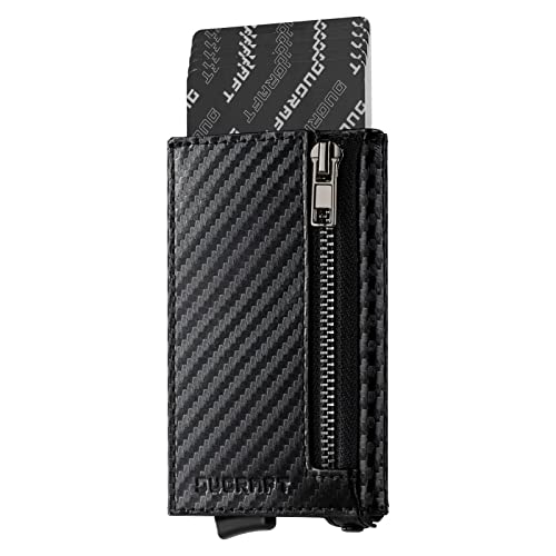 DUGRAFT Cartera con Bolsillo para Dinero con Cremallera, Cartera Minimalista de Aluminio con Bloqueo RFID para Tarjetas de Crédito con Caja de Regalo Cover