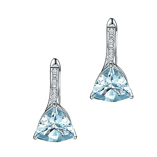 Boucles d'oreilles clip topaze bleue spinelle AAA éclat luxe
