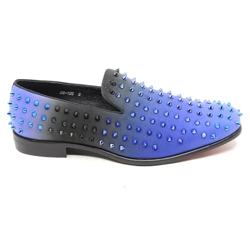 Image of Metrocharm Men's Fashion Smoking Gradient Spike Dress Tuxedo Loafers Slip On Shoes SM-199