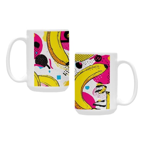 qenuh Banana Bold Zest Ceramic Mugs Coffee Cup Smooth Glaze