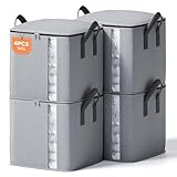 VIOPY 160L Bolsas De Almacenamiento, 4 Pcs Bolsas Para Guardar Cobijas Y Edredones Y Ropa, Cajas Para Mudanza Impermeable,...