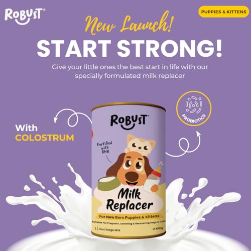 Image of ROBUST Milk Replacer for Puppies & Kittens | First Stage Formula with Probiotics & Prebiotics | Supports Growth, Digestion & Immunity | 300g Pack
