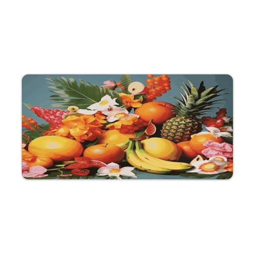 Pad Mouse Grande con Diseño Tropical y Base Antideslizante