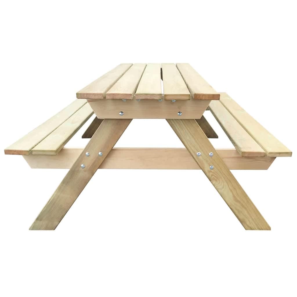 vidaXL Table de Pique-Nique Table de Jardin Terrasse Meuble Extérieur Bois