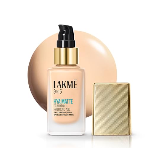 Image of Lakme 9to5 Hya Matte Foundation + Hyaluronic Acid Warm Light - 25ml