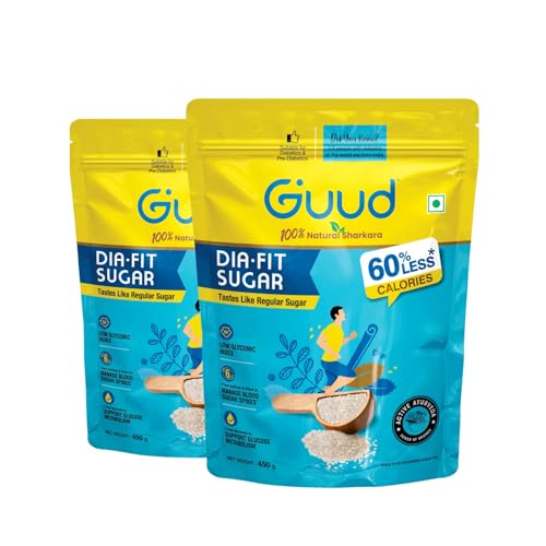 Image of DIA Fit 100% Natural Sugar with Ayurvedic Herbs, 450g X 2 | Low GI, 60% Fewer Calories & 1 Spoon Equals 2 Spoons of Regular Sugar in Sweetness | Supports Diabetes Management