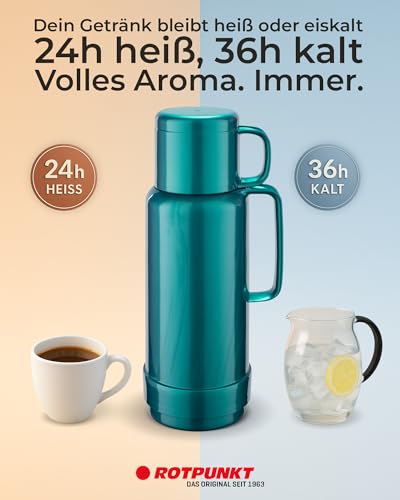 ROTPUNKT Isolierflasche 0,25 L mit integriertem Becher - Hochwertige Isolierkanne Made in Germany I Bis zu 24 h heiß & 36 h kalt (Andreas… – Ansicht 2