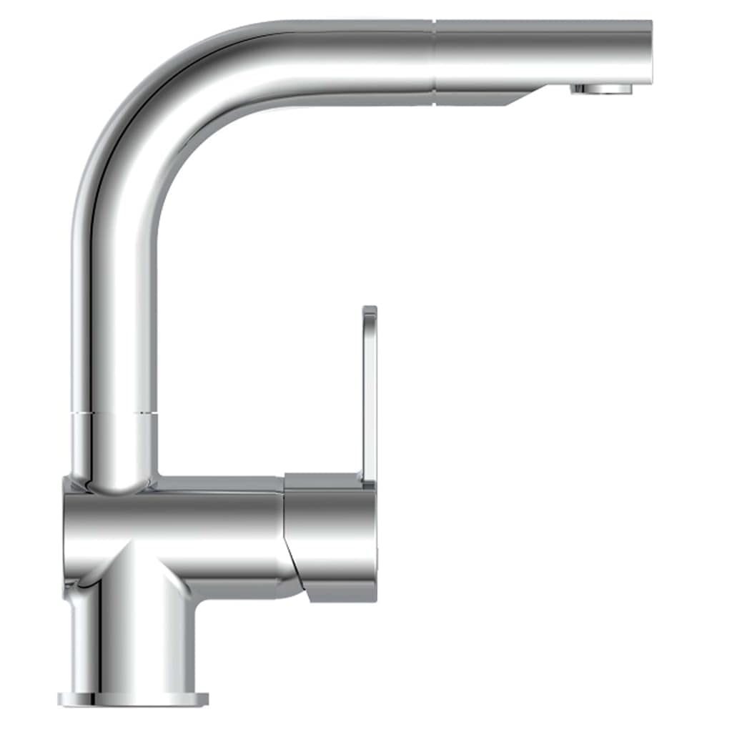 SCHÜTTE 79710 bateria umywalkowa London, bateria łazienkowa, jednouchwytowa z prysznicem i zestawem odpływowym, chromowana