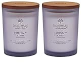 Chesapeake Bay Candle Mind & Body Scented Candles, Serenity + Calm (Lavender Thyme) Medium (2-Pack)