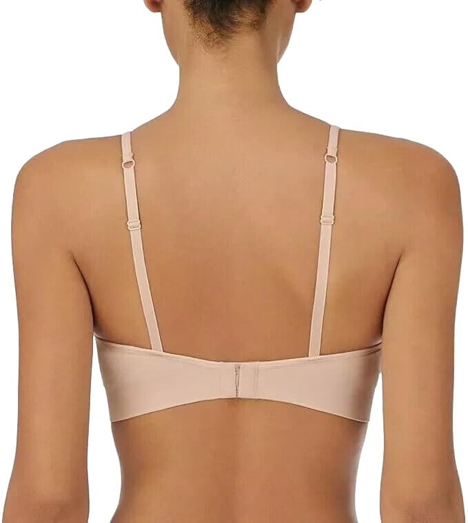 DKNY Women's Adjustable Seamless Bra, Soft Stretch Fabric, 2-Pack (US, Alpha, Medium, Regular, Regular, Java/Pearl Pink)3