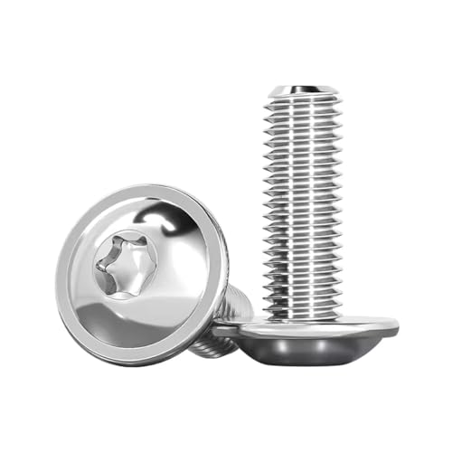 Drenky Vis à Tête Plate Avec Collerette 20 Pièces, M5x20mm Vis Torx Inox A2 V2A Vis à Tête Bombée Norme ISO 7380-2 Vis à Collerette Vis à Filetage Complet