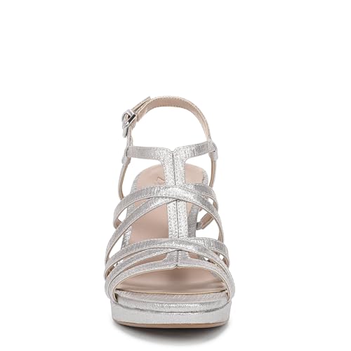 Image of Naturalizer Women's Baylor Heeled Sandal Soft Silver Metallic 7.5 M