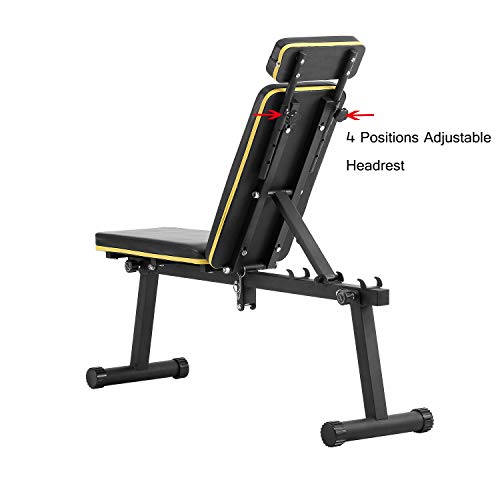 ZENOVA Weight Bench , Adjustable Workout Bench for Full Body Exercise, Utility Exercise Bench Fast Folding for Strength Training