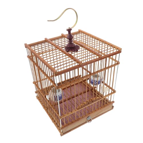 ERINGOGO Cage à Oiseaux Rectangulaire Carbonisé Cage Portable avec Crochet Suspendu pour Oiseaux Chantants Durable et pour Jardin Bureau et Balcon