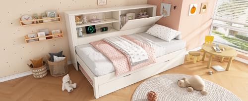 Gecheer Sofá Cama Extraíble con Almacenamiento y Carga USB - 3 Tamaños, Estilo Moderno Modelo LYKLYD-N657P35320012B