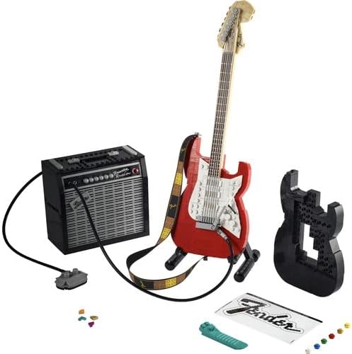 LEGO Ideas Fender Stratocaster DIY Guitar Model Building Set with 65 Princeton Reverb Amplifier & Authentic Accessories, Gifts for Music Lovers, Guitarists, Men, Women, Him and Her 21329