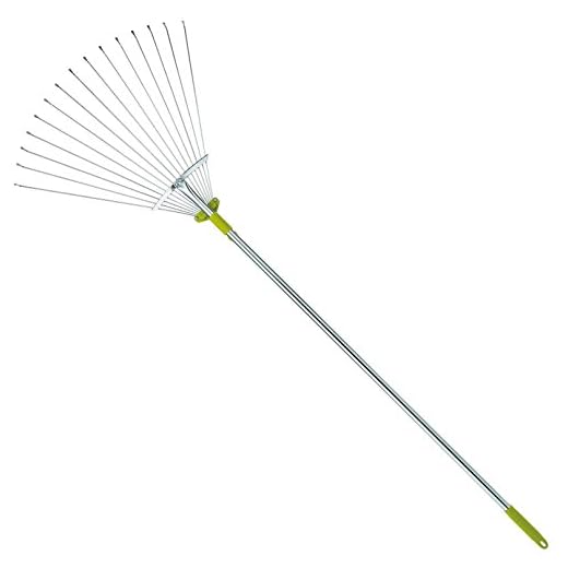 63 Inch Adjustable Garden Leaf Rake - Expanding Metal Rake - Adjustable Folding Head from 7 Inch to 22 Inch. Ideal Camp Rake
