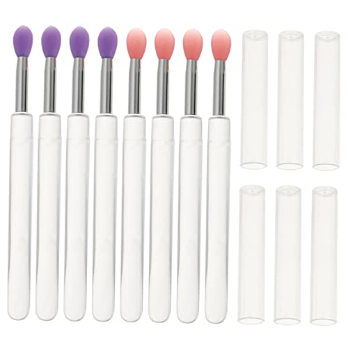 FOMIYES 6pcs Silicone Lip Mask Brush Kit Includes Lipstick Lip Gloss Eyeshadow Applicators Compact Travel-friendly