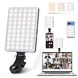 Selfie Licht Handy, 60 LED Selfie Licht mit Clip, Handy Licht 3000-7000K 3 Lichtmodi und Helligkeit 10-stufiges dimmbares CRI80 High Power Panel-Licht, eingebauten Akkus für Phone, Laptop