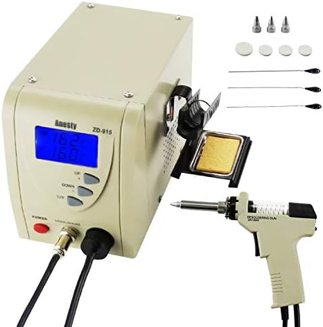Pro Digital Vacuum Desoldering Station, Anesty Professional Removal Rework Station ZD-915 Iron Gun Built-in Vacuum Pump