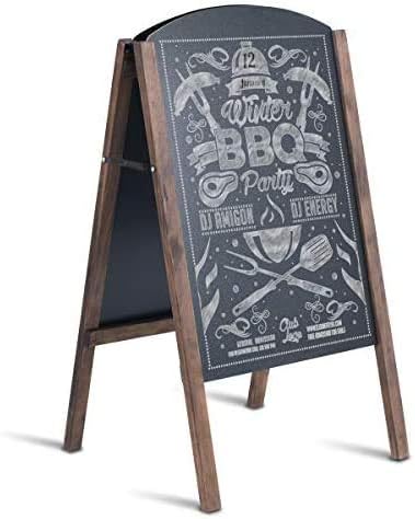 COSTWAY Chalkboard A-Board, Double Sided Replaceable Blackboard, with 4 Writing Board Frame Pavement Sign | Freestanding Advertising Board for Café, Shop, Pub, Outdoor and Indoor (41 x 45 x 80 cm)