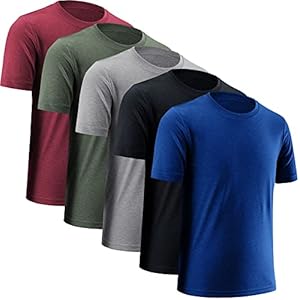Boys’ Athletic Shirts Performance Sports T-Shirts Moisture Wicking Shirts for Boys