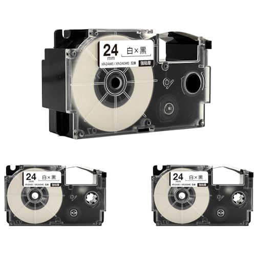 �J�V�I�p �l�[�������h XR-24WE XR-24GWE 24mm ���e�[�v ������ ���S�� 3�Z�b�g �݊��e�[�v ���x�� �e�[�v�J�[�g���b�W �l�[�������h�e�[�v�Ή� KL-V460 KL-V450 KL-V400 KL-LE900-TA KL-LE90
