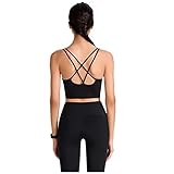 Dorical Damen Sport BH ohne Bügel Voll Tasse Gepolstert Yoga Bra Kreuz Rücken Elastizität Sports Bra Crop Top Bustier Rücken für Jogging Fitness BH Geschmeidig Und Luftig für Frauen