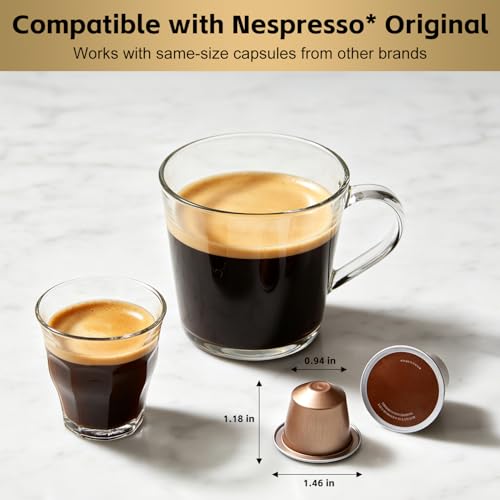 Image of CUSIMAX Espresso Machine Single Serve Coffee Machine Compatible with Nespresso Pods, Adjustable Brewing Size, 19Bar Coffee Maker, Stainless Steel Espresso Maker with 20oz Remevable Water Tank