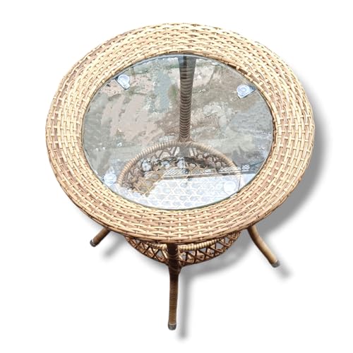 Image of 2+1 Outdoor Indoor Patio Furniture Sets REHAU Wicker Chair Patio Set Conversation Set Poolside Lawn Chairs Balcony Outdoor Garden Furniture Chair (Arabica) 48 x 48 x 78 Cm
