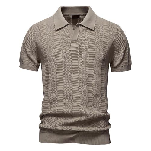 Polo tricot homme manches courtes en maille premium coupe droite