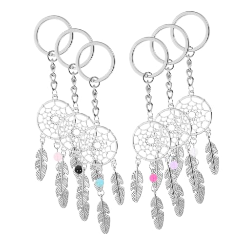 GRIRIW Pink Key Chain Dream Catcher Charm Pendant Alloy Keychain Pendant Keyring for Women