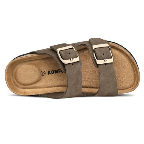 Image of K KomForme Kid Sandals Boy Girl Cork Footbed Slide with Adjustable Strap | Open-toe, Comfort