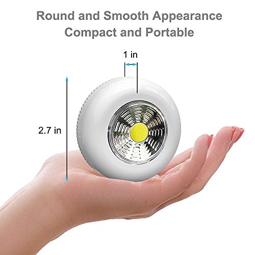 Tap Light 6 Pack Portable LED Puck Touch Night Lights - Battery Operated Under Cabinet Lighting for Kitchen, Closet, Cla - Additional View
