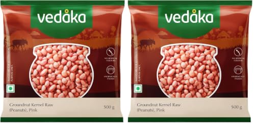 Image of Amazon Brand- Vedaka Groundnut kernel (Peanut), Pink, 500 g (Pack of 2)