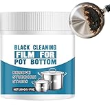 Potente pasta per rimuovere i residui bruciati per pentole, detergente per rimuovere i graffi in acciaio inox, 260 g, pellicola nera per la pulizia del fondo della pentola, sgrassatore resistente